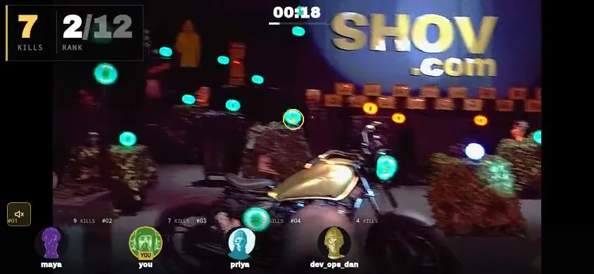 Shov gun turret controller on a phone